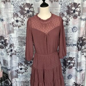 Monteau Mauve Long Sleeve Dress